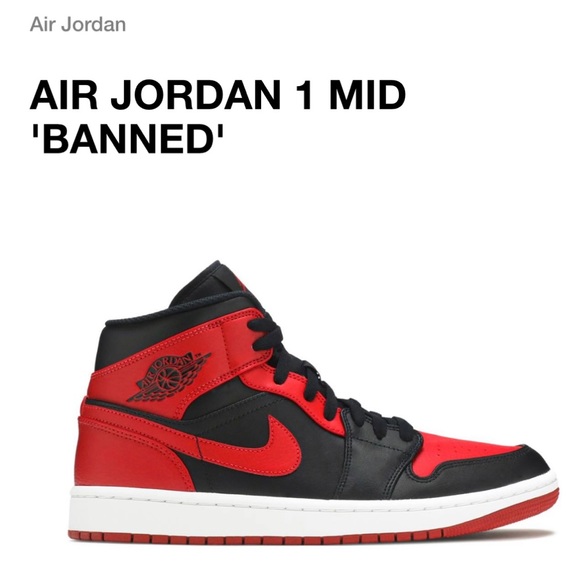 Jordan Other - Air Jordan 1 mid ‘Banned’ mens US 8